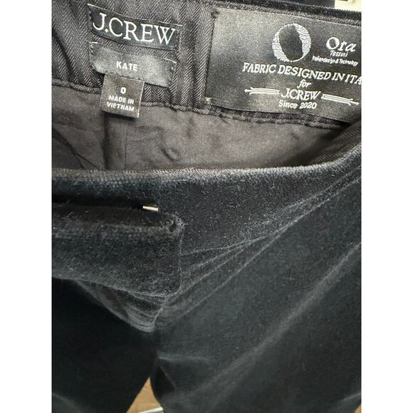 J. Crew Kate Slim-fit Pant Black Velvet Womens 0 Casual Wardrobe Classic Holiday - Picture 10 of 12